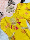 OC 217 Heavy Chinon Silk With Embroidery Sequence Work Girls Wear Kids Top Sharara With Dupatta Wholesalers In Delhi